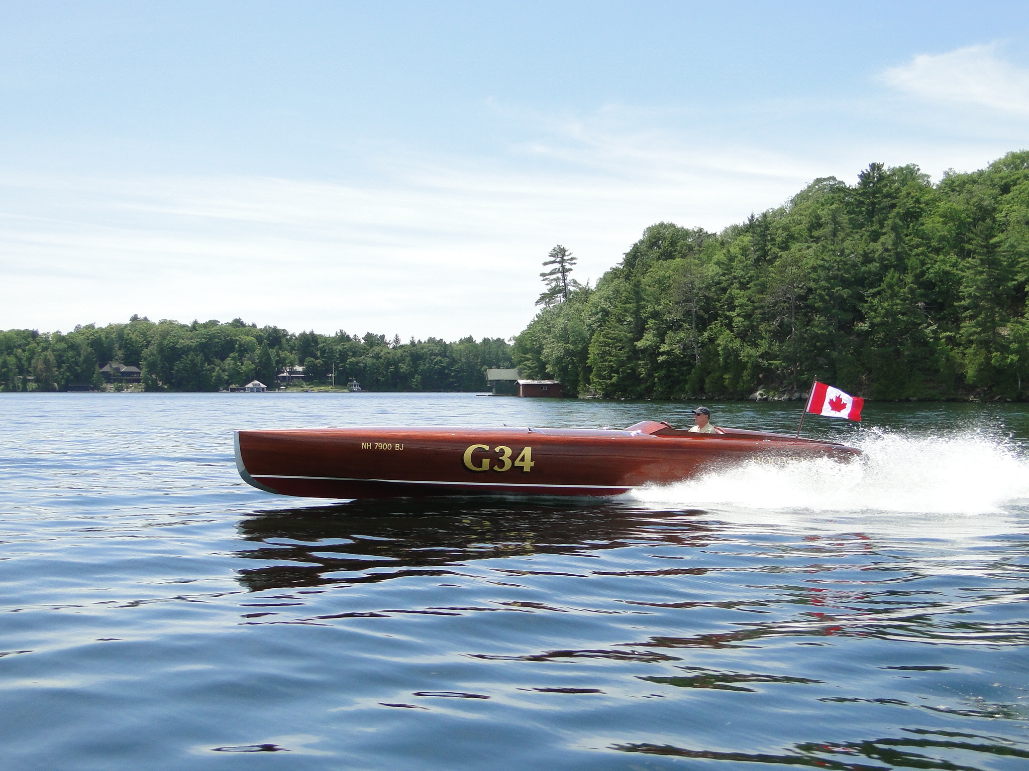 Port view of Boomerang gliding on the lake