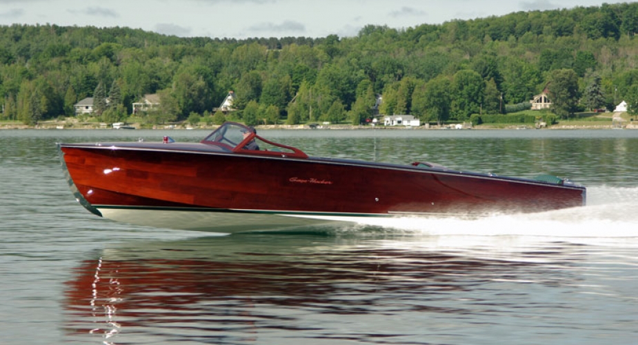 Gage-Hacker Runabouts on the water.