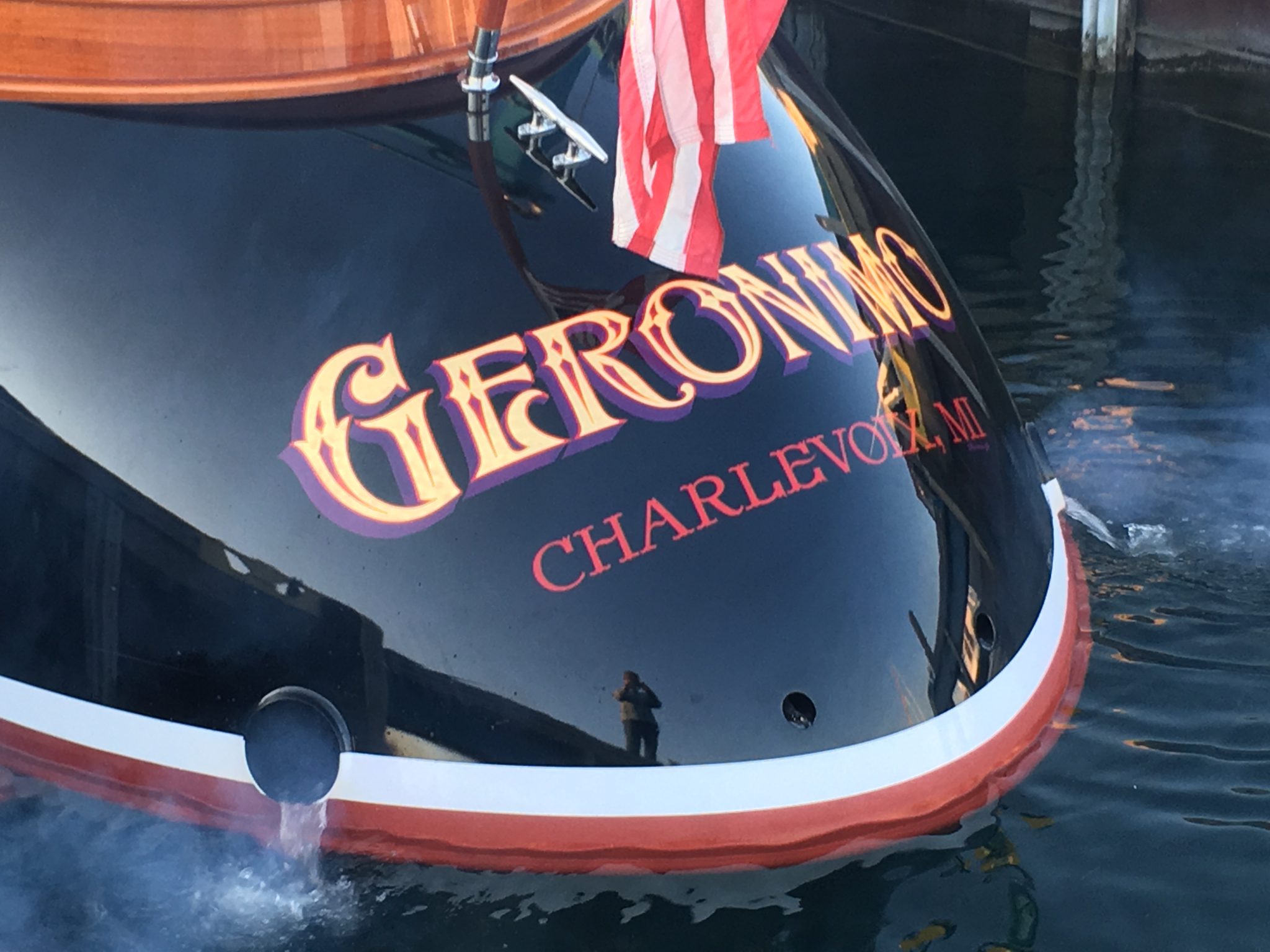 Amazing curved transom of Geronimo