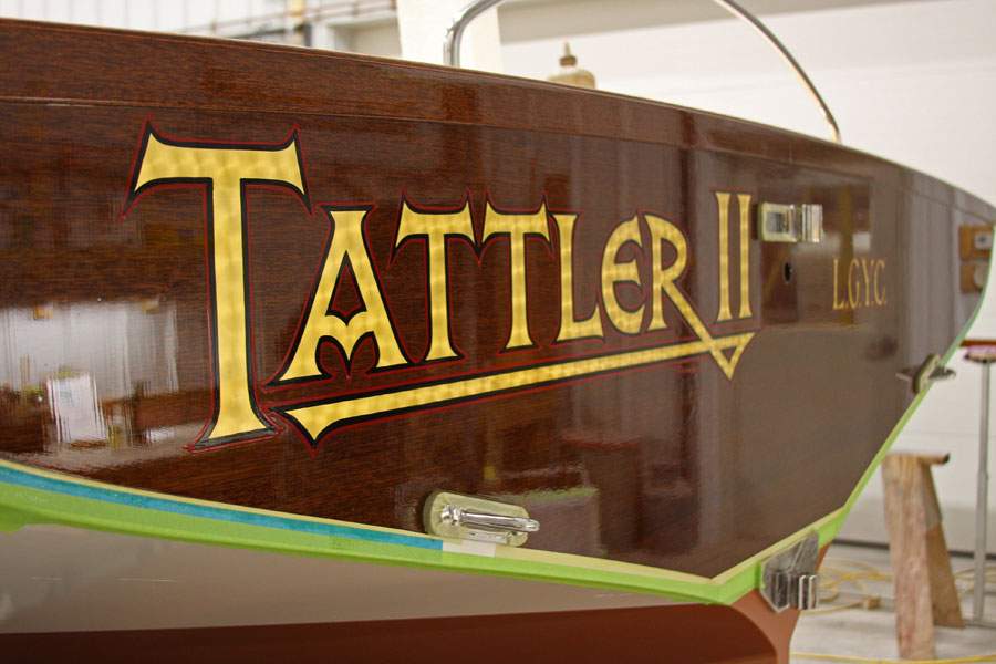 Name on transom of Tattler II