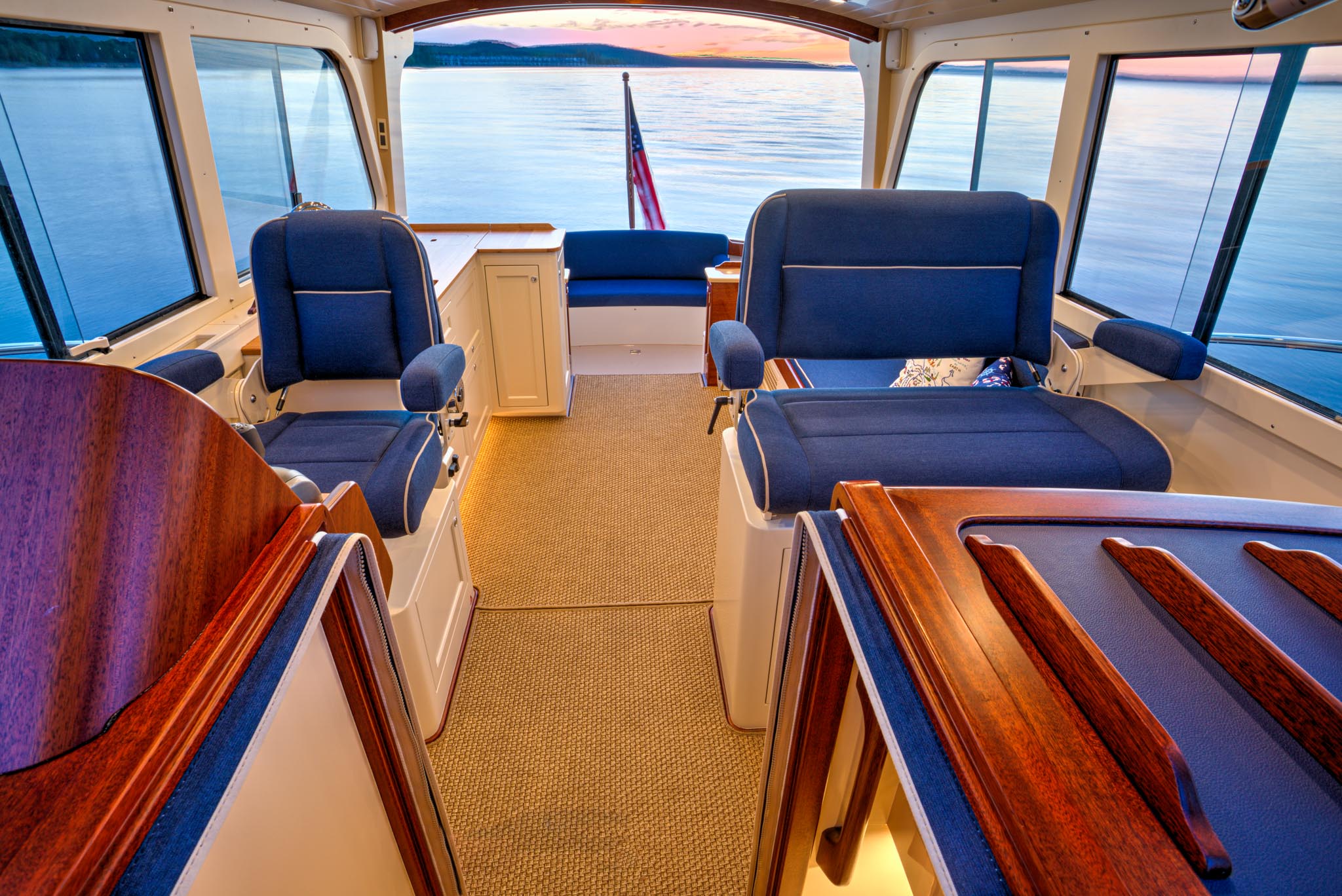 Interior view of Dreamboat, looking aft